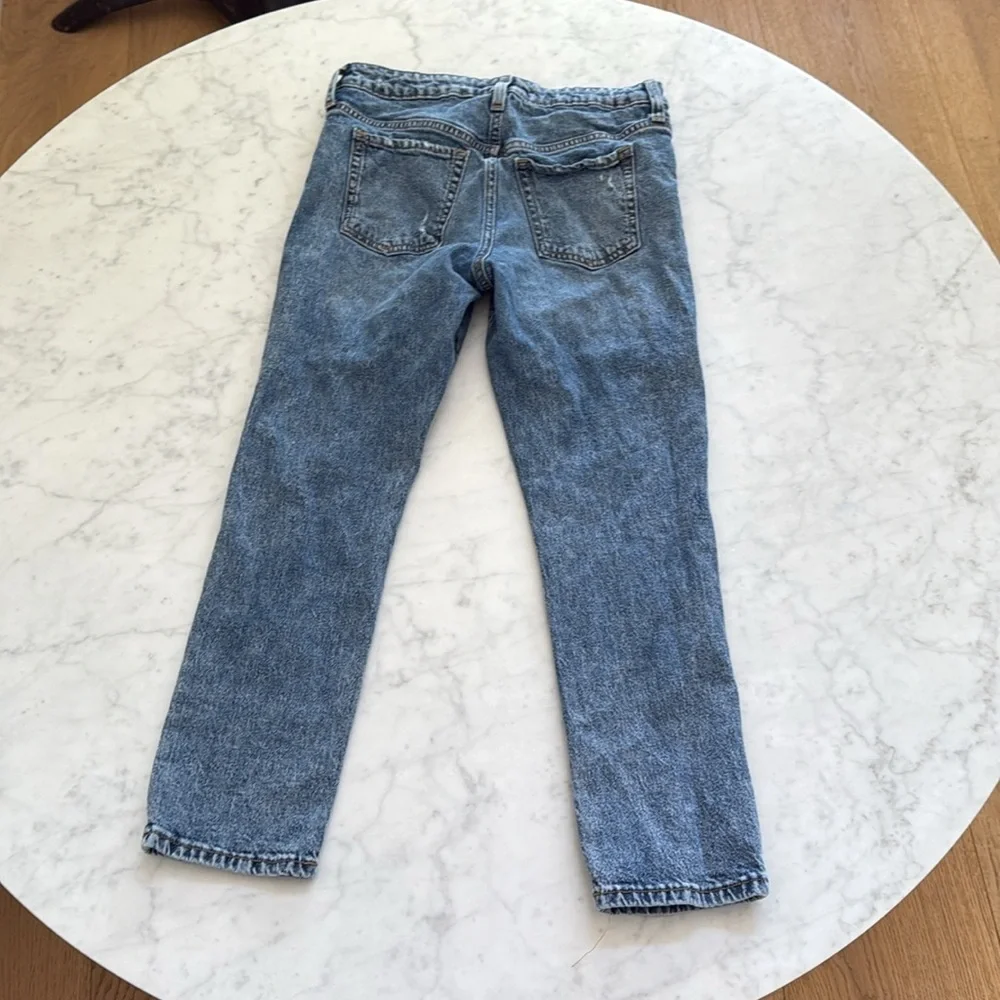 Gap Kids Girls Size 10 Plus Girlfriend Jeans Distressed Medium Wash Denim